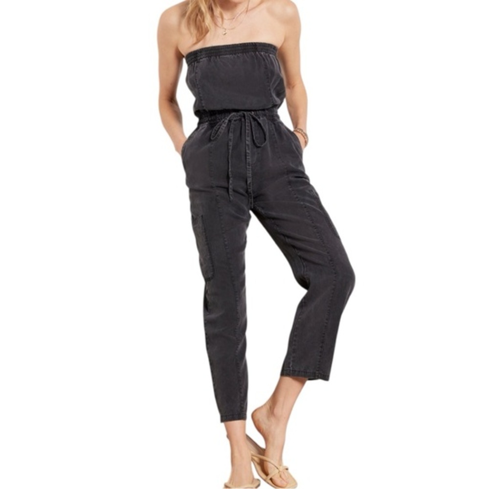 Strapless Black Utility Jumpsuit